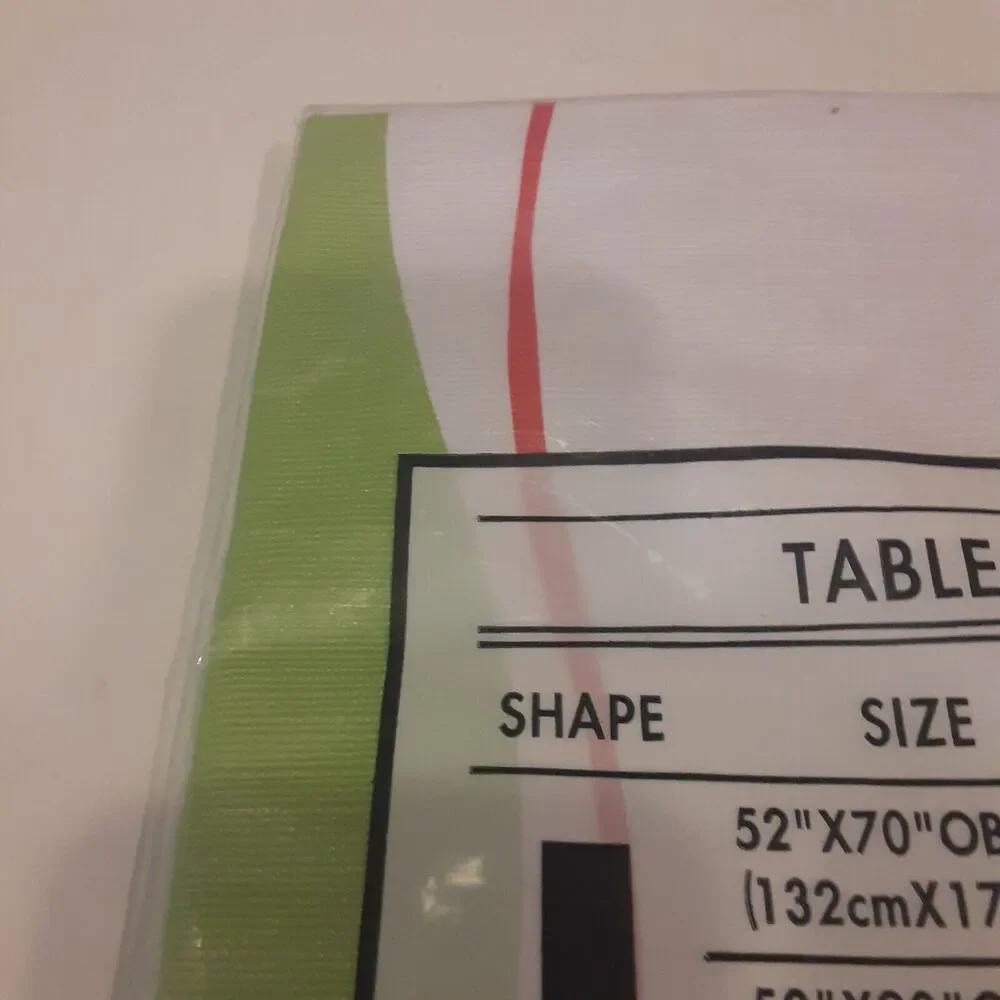 Home Vinyl Tablecloth Wavy Stripe Summer Fun 52x70